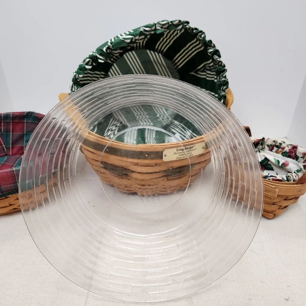 Lot Of 3 Longaberger Baskets Fabric Inserts 10